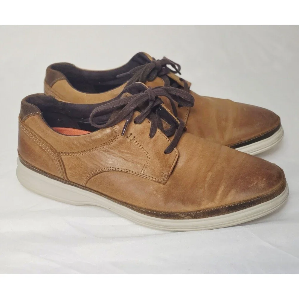 Rockport Men's Dressports 2 Go Plain Toe Oxford Shoes - Size 10 - New Caramel